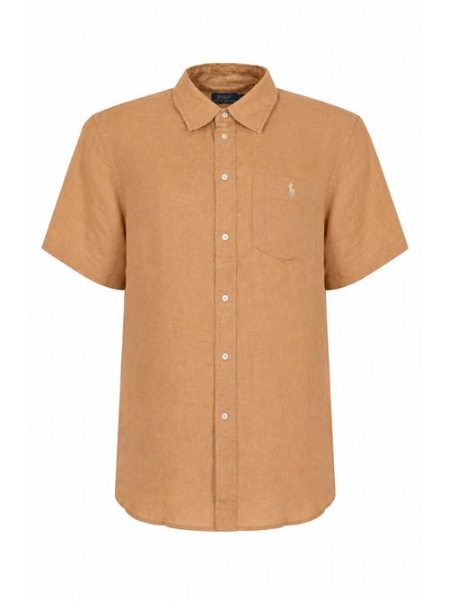 Camicia over in lino a maniche corte Beige POLO RALPH LAUREN | 211A96160004